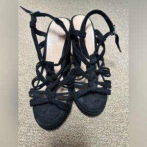 Barney’s New York Black Suede Wedges/Sz 9